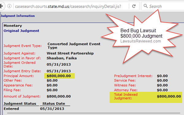 Apartment renter awarded $800,000 in bed bug lawsuit