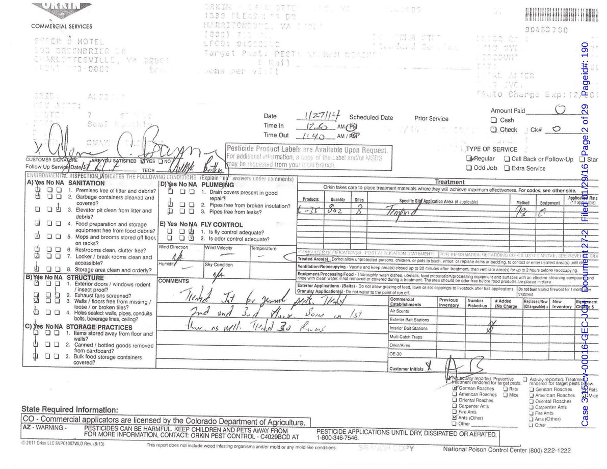 Orkin Pest Control Report #2