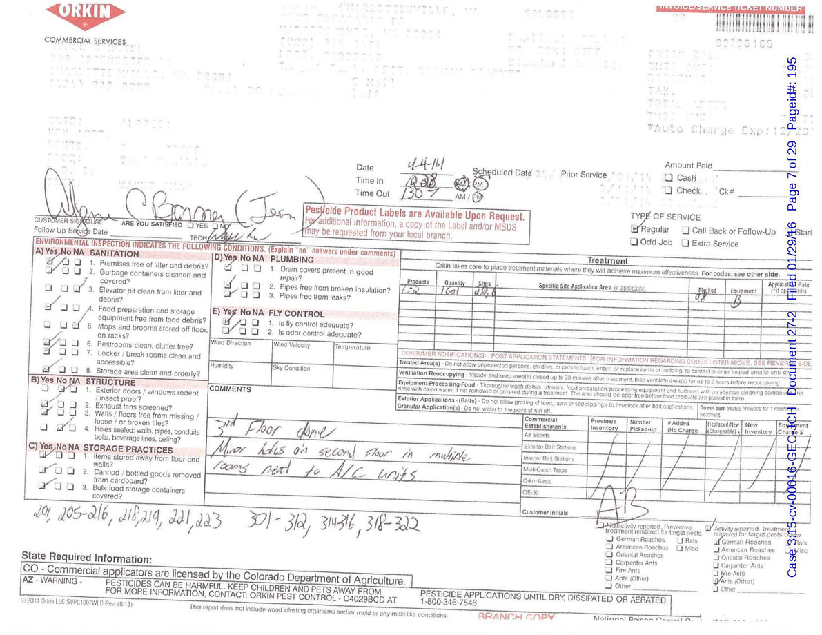 Orkin Pest Control Report #7
