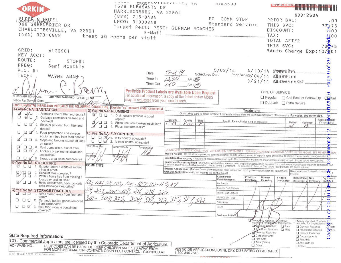 Orkin Pest Control Report #9