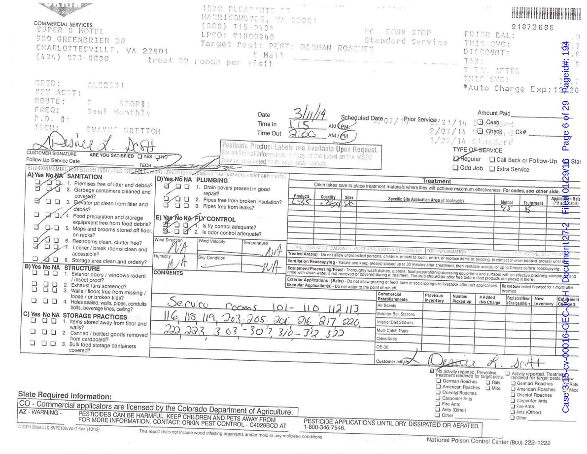 Orkin Pest Control Report #6